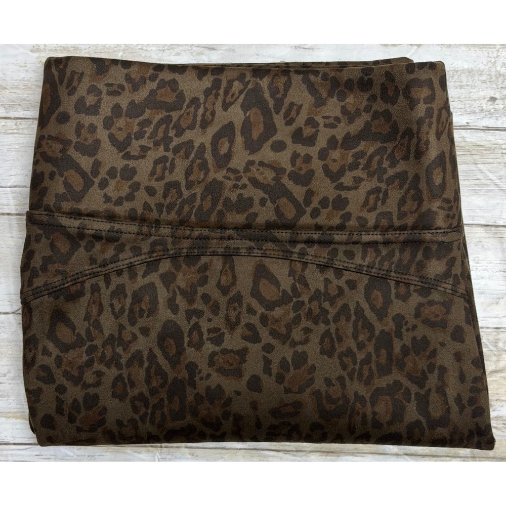 Slim Factor by Investments Womens XL Leopard Print Suede Like Leggings Tapered